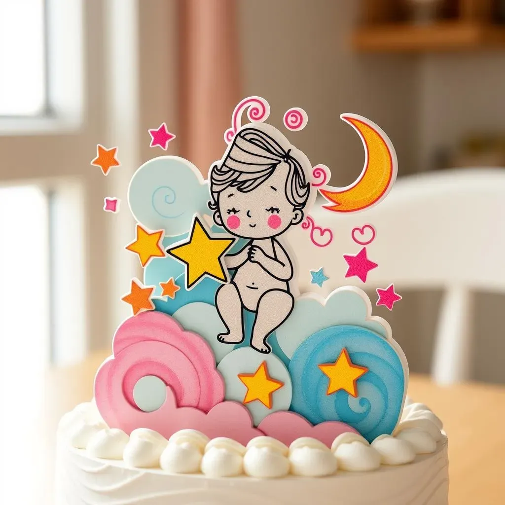 Creative Twinkle Twinkle Little Star Gender Reveal Cake Topper Ideas