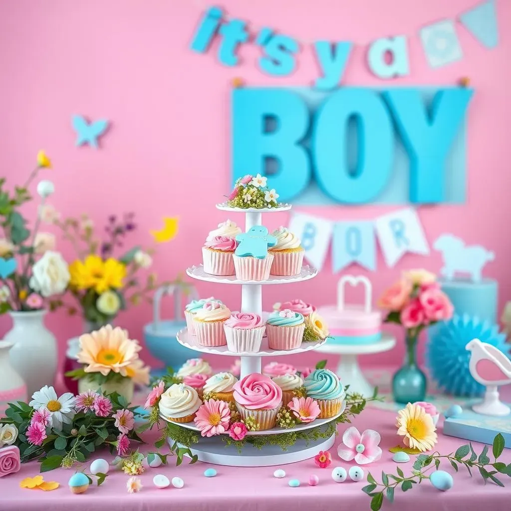 Cute Gender Reveal Cupcake Presentation and Party Ideas