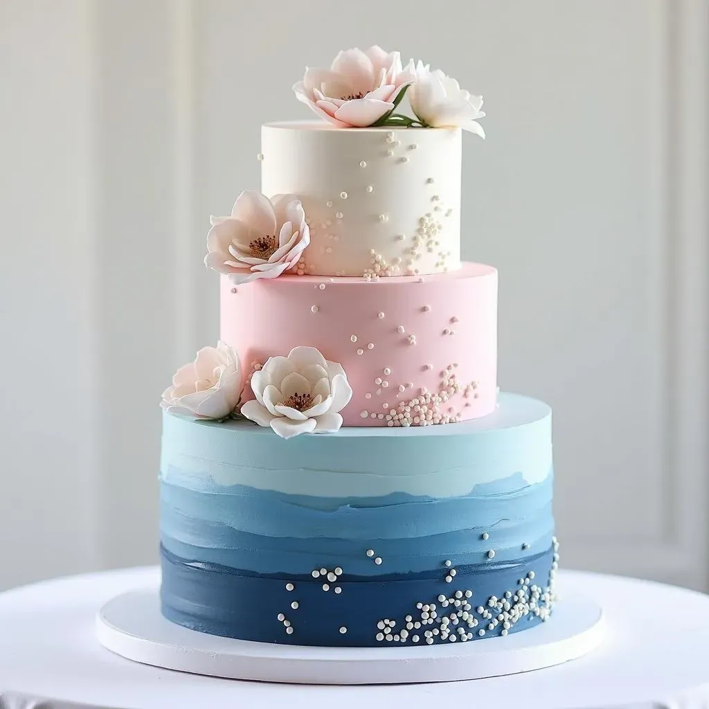 Amazing Gender Reveal Cake Ideas Navy Blue and Pink