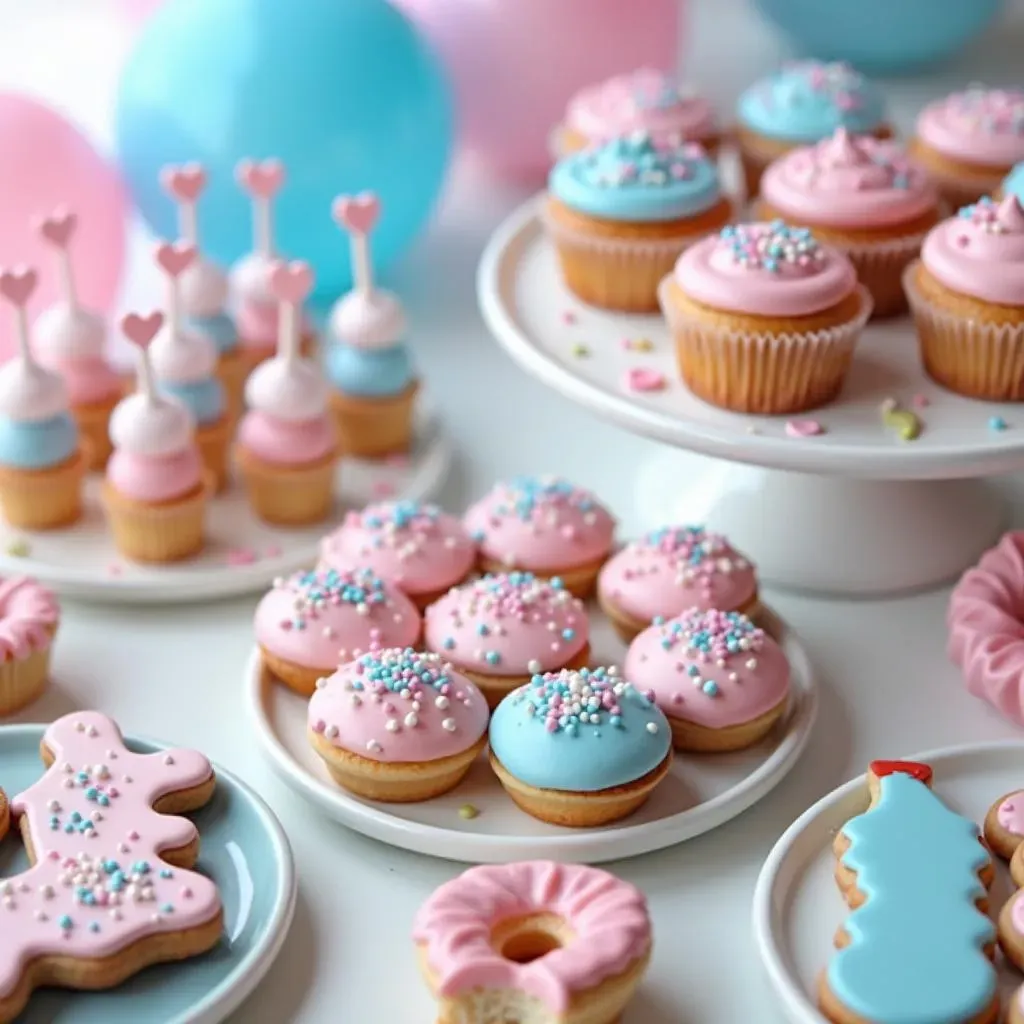 Sweet Treats: Pink and Blue Dessert Foods for Gender Reveal